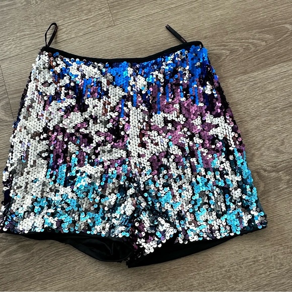 a'gaci High Waist Blue and Purple Shorts - Picture 1 of 5